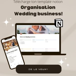 template notion gérer son wedding business
