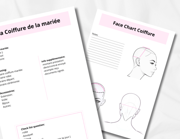 face chart fiche mariée