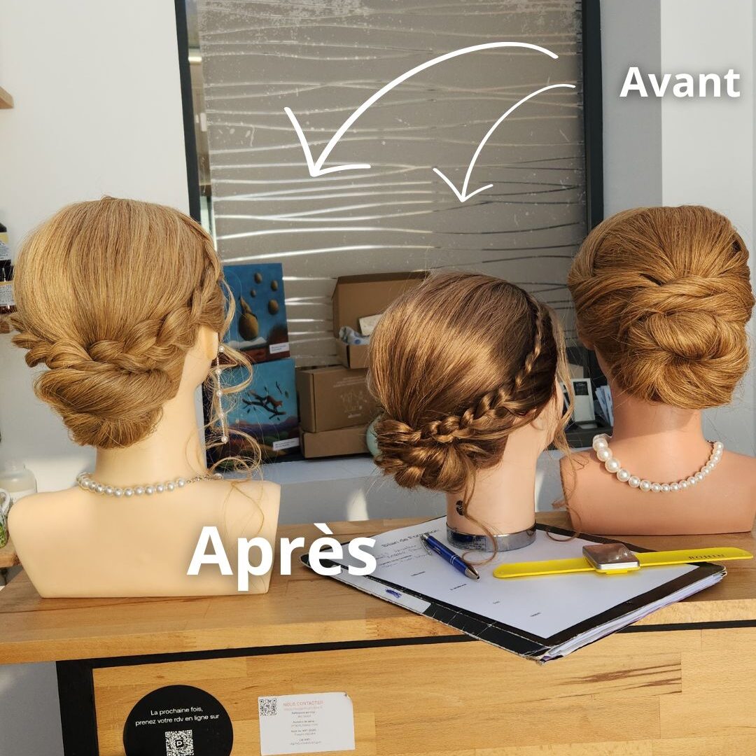 avant après formation coiffure de mariage