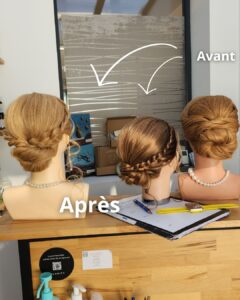 avant après formation coiffure de mariage