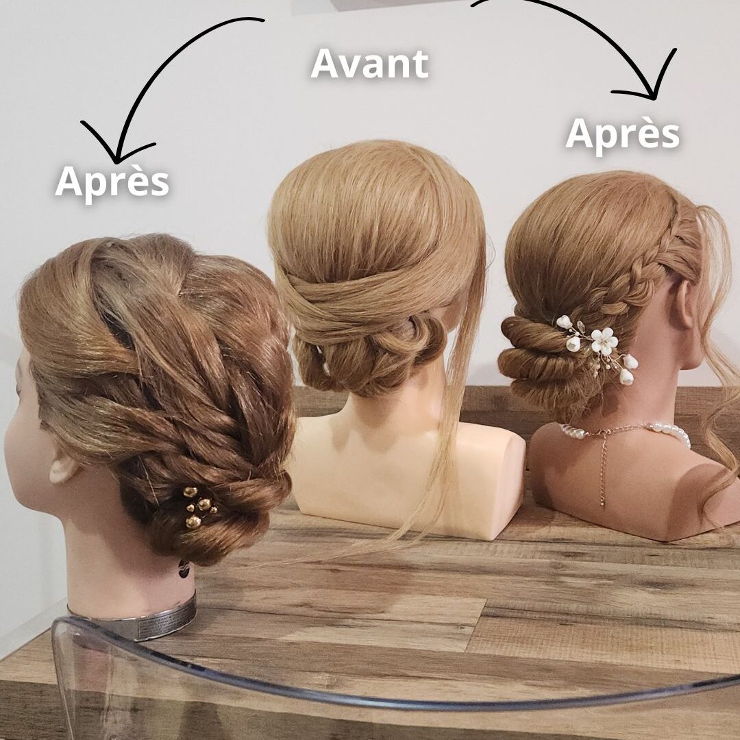 avant après formation chignon