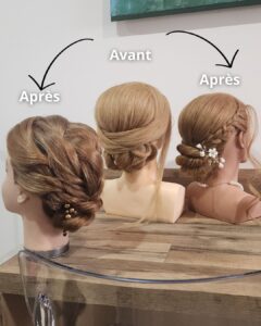 avant après formation chignon